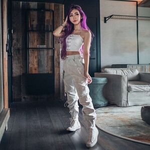 Lychee the Label Chardonnay Oversized Cargo Pants - S, White